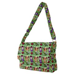 Purple Glasses Girl Pattern Green Full Print Messenger Bag (m) by snowwhitegirl