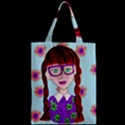 Purple Glasses Girl Wall Zipper Classic Tote Bag View2