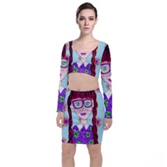 Purple Glasses Girl Wall Top And Skirt Sets by snowwhitegirl