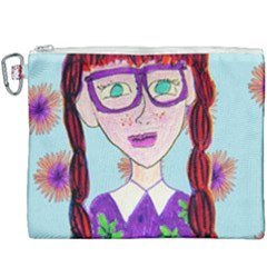 Purple Glasses Girl Wall Canvas Cosmetic Bag (xxxl) by snowwhitegirl