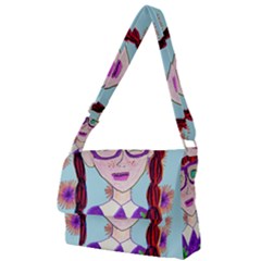 Purple Glasses Girl Wall Full Print Messenger Bag (l) by snowwhitegirl