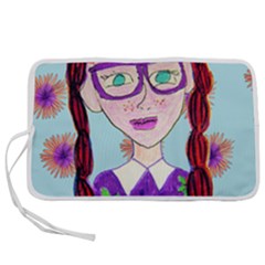 Purple Glasses Girl Wall Pen Storage Case (l)