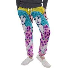 Blue Haired Girl Wall Men s Jogger Sweatpants by snowwhitegirl