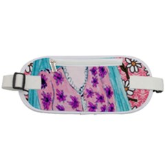 Blue Haired Girl Wall Rounded Waist Pouch by snowwhitegirl