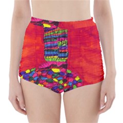 Colorful Leg Warmers High-waisted Bikini Bottoms