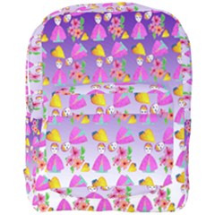 Girl With Hood Cape Heart Lemon Patternpurple Ombre Full Print Backpack by snowwhitegirl