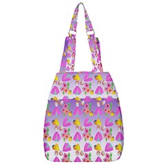 Girl With Hood Cape Heart Lemon Patternpurple Ombre Center Zip Backpack by snowwhitegirl