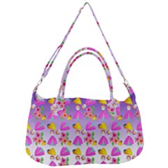 Girl With Hood Cape Heart Lemon Patternpurple Ombre Removal Strap Handbag by snowwhitegirl