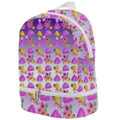 Girl With Hood Cape Heart Lemon Patternpurple Ombre Zip Bottom Backpack by snowwhitegirl