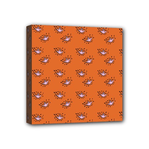 Zodiac Bat Pink Orange Mini Canvas 4  X 4  (stretched) by snowwhitegirl