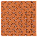 Zodiac Bat Pink Orange Wooden Puzzle Square View1