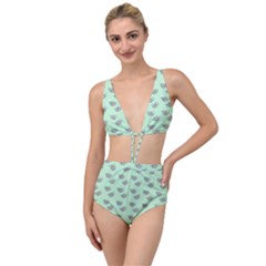 Zodiac Bat Pink Mint Tied Up Two Piece Swimsuit