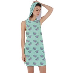 Zodiac Bat Pink Mint Racer Back Hoodie Dress