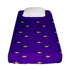 Zodiac Bat Pink Purple Fitted Sheet (single Size) by snowwhitegirl