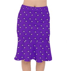 Zodiac Bat Pink Purple Short Mermaid Skirt by snowwhitegirl