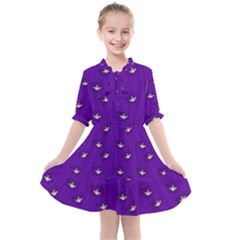 Zodiac Bat Pink Purple Kids  All Frills Chiffon Dress by snowwhitegirl