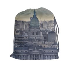 Buenos Aires Argentina Cityscape Aerial View Drawstring Pouch (2xl) by dflcprintsclothing