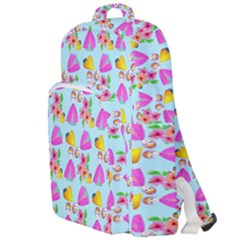 Girl With Hood Cape Heart Lemon Pattern Blue Double Compartment Backpack by snowwhitegirl