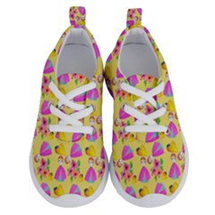 Girl With Hood Cape Heart Lemon Pattern Yellow Running Shoes by snowwhitegirl