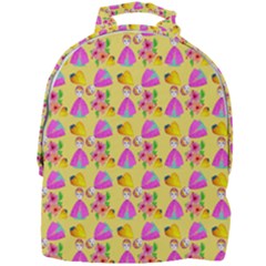 Girl With Hood Cape Heart Lemon Pattern Yellow Mini Full Print Backpack by snowwhitegirl