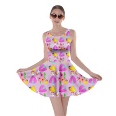 Girl With Hood Cape Heart Lemon Pattern Lilac Skater Dress by snowwhitegirl