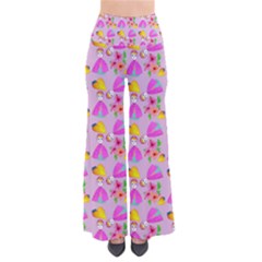 Girl With Hood Cape Heart Lemon Pattern Lilac So Vintage Palazzo Pants by snowwhitegirl