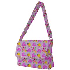 Girl With Hood Cape Heart Lemon Pattern Lilac Full Print Messenger Bag (s) by snowwhitegirl