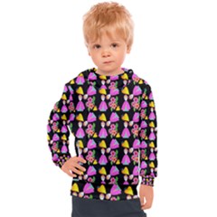 Girl With Hood Cape Heart Lemon Pattern Black Kids  Hooded Pullover by snowwhitegirl