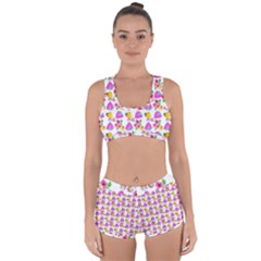 Girl With Hood Cape Heart Lemon Pattern White Racerback Boyleg Bikini Set