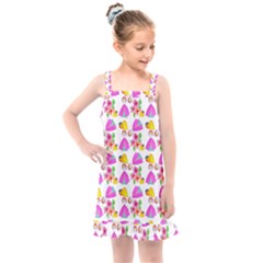 Girl With Hood Cape Heart Lemon Pattern White Kids  Overall Dress