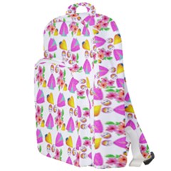Girl With Hood Cape Heart Lemon Pattern White Double Compartment Backpack