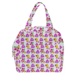 Girl With Hood Cape Heart Lemon Pattern White Boxy Hand Bag