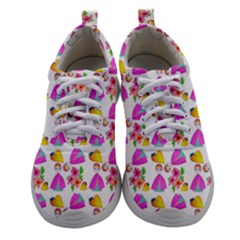 Girl With Hood Cape Heart Lemon Pattern White Athletic Shoes