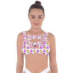 Girl With Hood Cape Heart Lemon Pattern White Bandaged Up Bikini Top