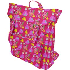 Girl With Hood Cape Heart Lemon Pattern Pink Buckle Up Backpack by snowwhitegirl