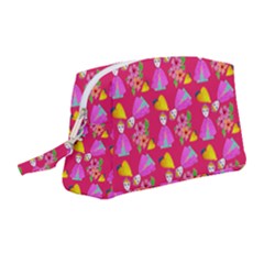 Girl With Hood Cape Heart Lemon Pattern Pink Wristlet Pouch Bag (medium) by snowwhitegirl