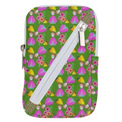 Girl With Hood Cape Heart Lemon Pattern Green Belt Pouch Bag (small) by snowwhitegirl