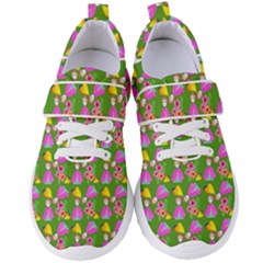 Girl With Hood Cape Heart Lemon Pattern Green Women s Velcro Strap Shoes by snowwhitegirl