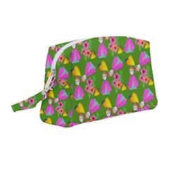 Girl With Hood Cape Heart Lemon Pattern Green Wristlet Pouch Bag (medium) by snowwhitegirl