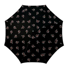 Ugly Monster Fish Motif Print Pattern Golf Umbrellas by dflcprintsclothing