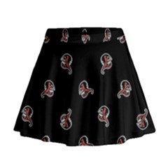 Ugly Monster Fish Motif Print Pattern Mini Flare Skirt by dflcprintsclothing