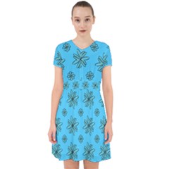 Blue Repeat Pattern Adorable In Chiffon Dress