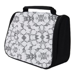 Grey And White Abstract Geometric Print Full Print Travel Pouch (small) by dflcprintsclothing
