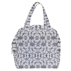Grey And White Abstract Geometric Print Boxy Hand Bag by dflcprintsclothing