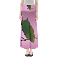 Owl Bird Branch Nature Animal Full Length Maxi Skirt