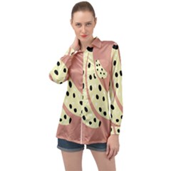 Fruit Banana Tree Healthy Long Sleeve Satin Shirt