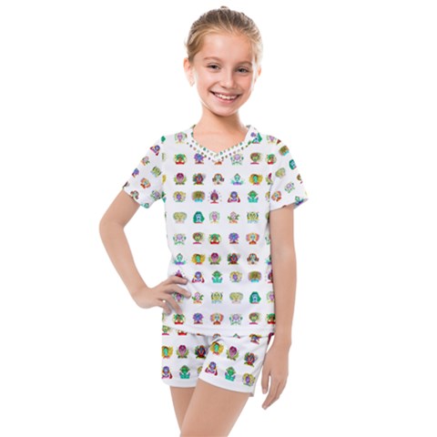 All The Aliens Teeny Kids  Mesh Tee And Shorts Set by ArtByAng