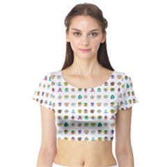 All The Aliens Teeny Short Sleeve Crop Top by ArtByAng