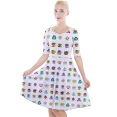 All The Aliens Teeny Quarter Sleeve A-line Dress by ArtByAng