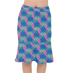 Geo Puzzle Short Mermaid Skirt